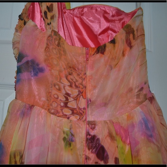Light Orange Watercolor Dress - Picture 4 of 5